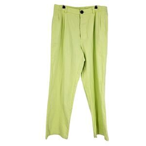 Rika Studios Mens Jeans Neon Green High Waist Straight Skinny Leg Denim Size M